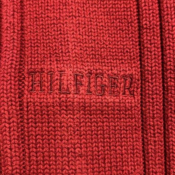 Tommy Jeans Heavy Men’s Pullover Long Sleeve Burgundy Sweater 1097 - Picture 4 of 6